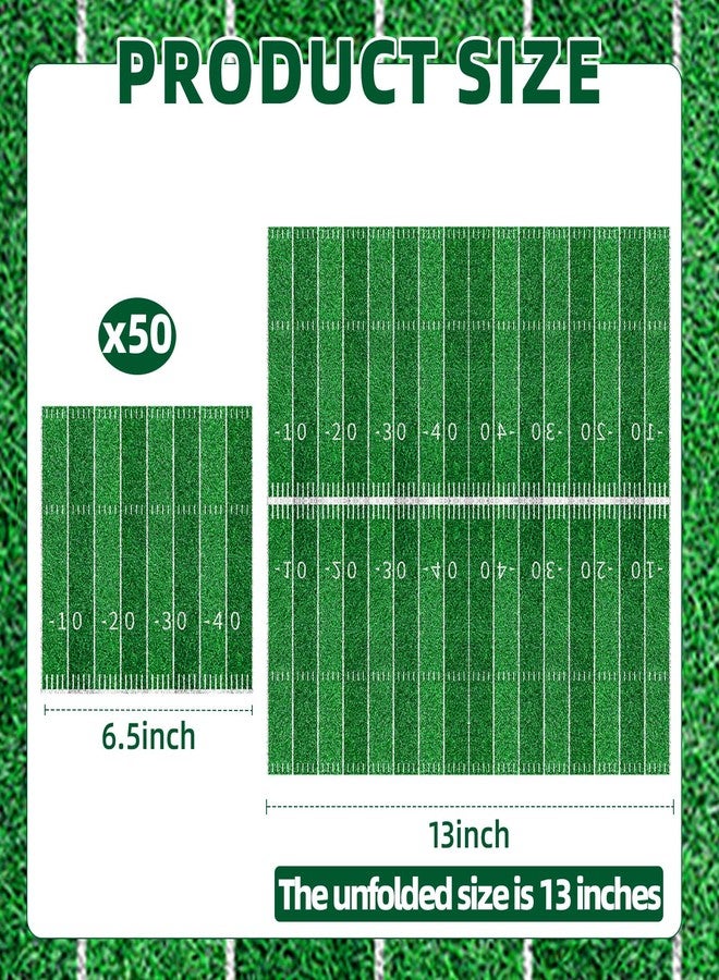 Merriva 50 Count Football Party Paper Napkins – 25 Football Design and 25 Field Design, Disposable Beverage Cocktail Napkins for Game Day, Sports Birthday, Tailgate, and Team Celebration Decorations - Image 2